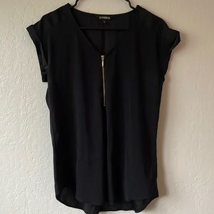 Black satin blouse